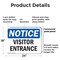 Signmission Visitor Entrance OSHA Notice Sign, Plastic, 24in W x 18in L, 2PK OS-2PACK-NS-P-1824-L-18882 - alternate 4